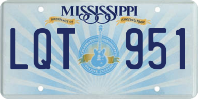 MS license plate LQT951