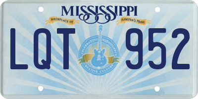 MS license plate LQT952
