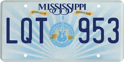 MS license plate LQT953