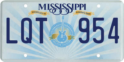 MS license plate LQT954