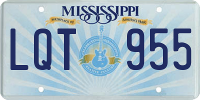 MS license plate LQT955