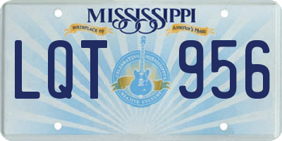 MS license plate LQT956