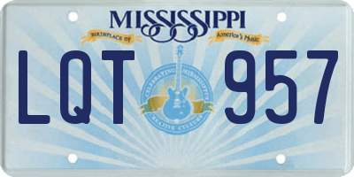 MS license plate LQT957