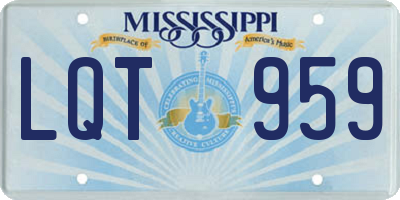MS license plate LQT959