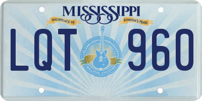 MS license plate LQT960