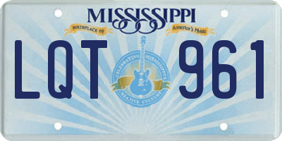 MS license plate LQT961