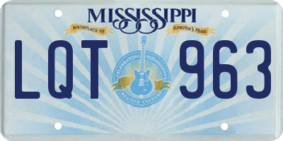 MS license plate LQT963