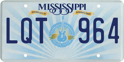 MS license plate LQT964