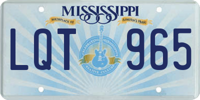 MS license plate LQT965