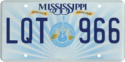 MS license plate LQT966