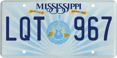 MS license plate LQT967