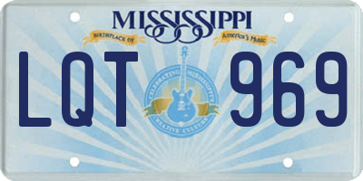 MS license plate LQT969