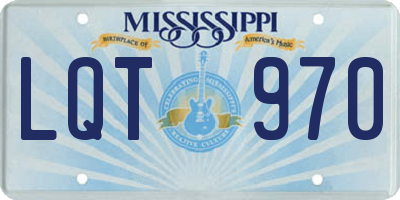 MS license plate LQT970