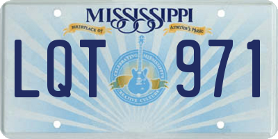 MS license plate LQT971