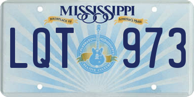 MS license plate LQT973