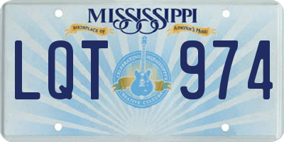 MS license plate LQT974