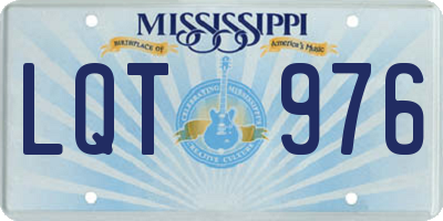MS license plate LQT976