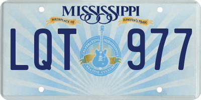 MS license plate LQT977