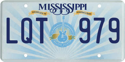 MS license plate LQT979
