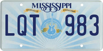 MS license plate LQT983