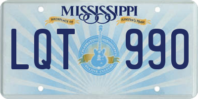 MS license plate LQT990