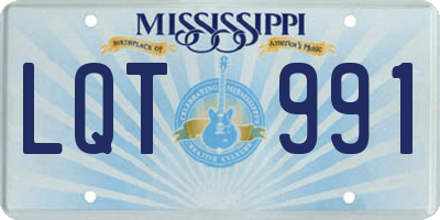 MS license plate LQT991