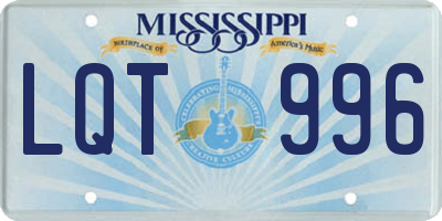 MS license plate LQT996