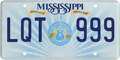 MS license plate LQT999