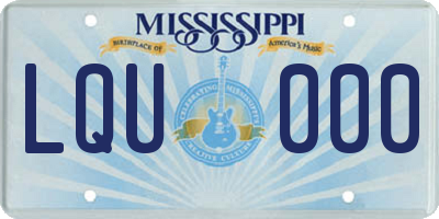 MS license plate LQU000