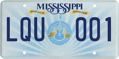MS license plate LQU001
