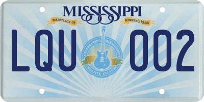 MS license plate LQU002