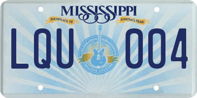 MS license plate LQU004