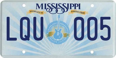 MS license plate LQU005