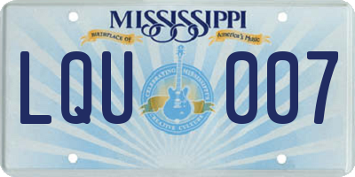 MS license plate LQU007