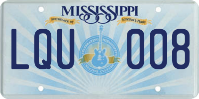MS license plate LQU008