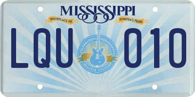 MS license plate LQU010