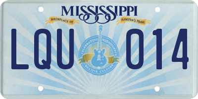 MS license plate LQU014