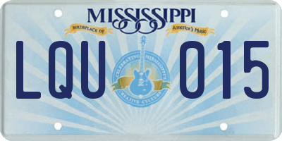 MS license plate LQU015
