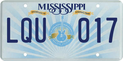 MS license plate LQU017