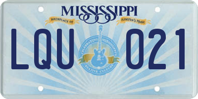 MS license plate LQU021