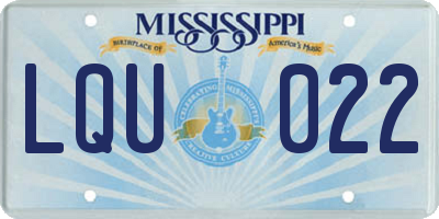 MS license plate LQU022