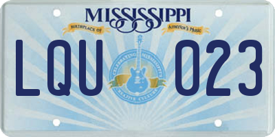 MS license plate LQU023