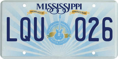 MS license plate LQU026