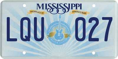 MS license plate LQU027