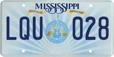 MS license plate LQU028