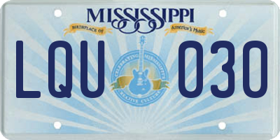 MS license plate LQU030