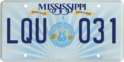 MS license plate LQU031