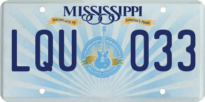 MS license plate LQU033