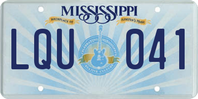 MS license plate LQU041