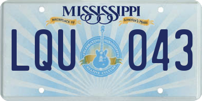 MS license plate LQU043